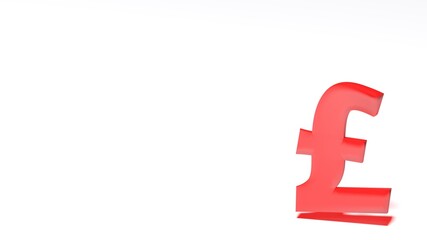White background with red pound sign at right side - 3D rendering illustration