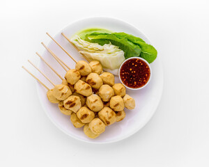 Toasted meatballs tasty street food