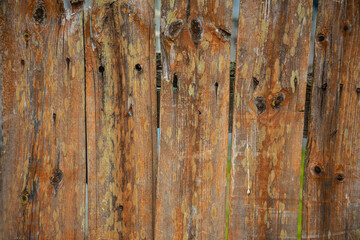 orange brown wooden planks background, old and grunge pine wood texture. Top view.