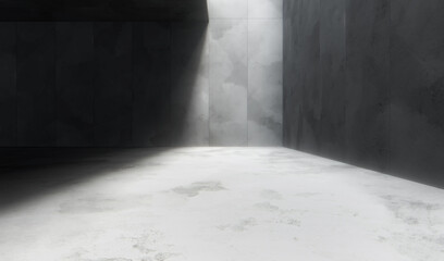 Empty space with concrete wall and lateral lights, Abstract  Modern design background.3d Rendering.