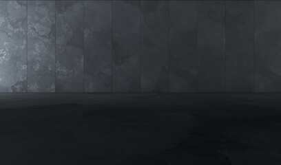 Empty space with concrete wall and lateral lights, Abstract  Modern design background.3d Rendering.