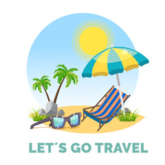 travelling vacation design illustration with cartoon style
