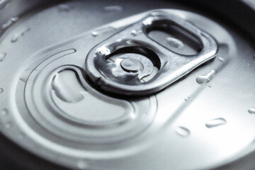 Water condensation on drink can