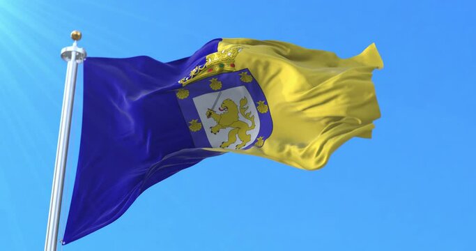 Santiago Flag, Chile. Loop