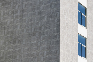 Modern architecture. Close up of a urban residential building Facade.