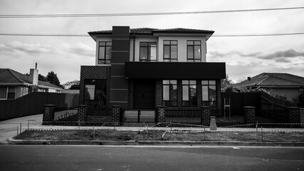 Black and white building