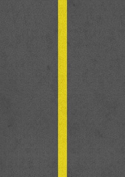 黄色い線のある車道のイラスト