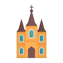 Fototapeta premium Europe church icon flat isolated vector