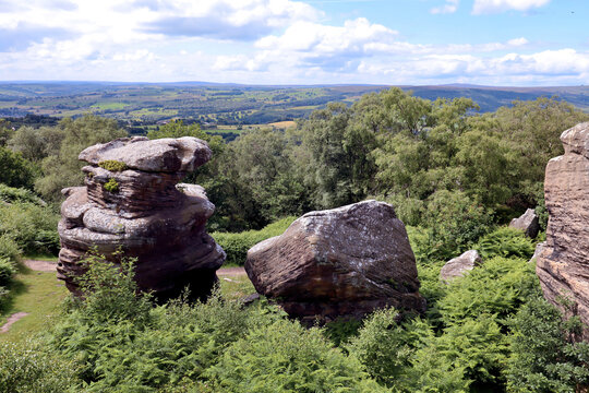 Looking out over the Yorkshire Dales from Brimham Rocks