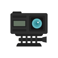 Adventure action camera icon flat isolated vector