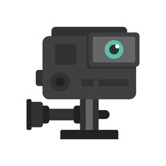 Hand action camera icon flat isolated vector