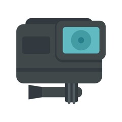 Cinema action camera icon flat isolated vector