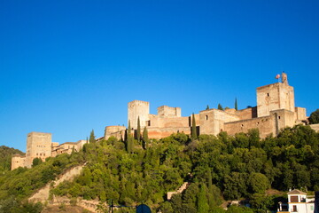 Spectacular views of the Alhambra in Granada, a medieval Muslim fortress