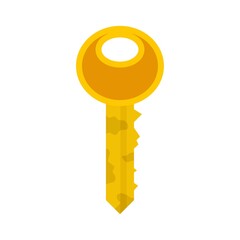 Garbage door key icon flat isolated vector