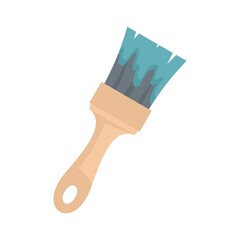 Paint brush icon flat isolated vector