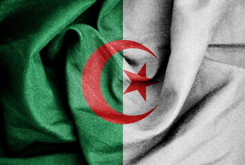 Flag texture on the silk background
