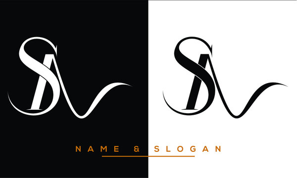 SA,  AS,  S,  A   Abstract Letters Logo Monogram