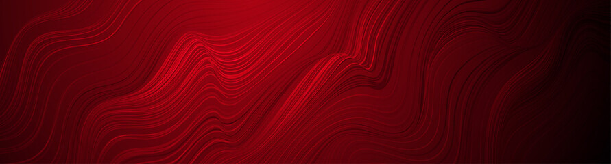 Dark red liquid wavy lines abstract pattern design. Vector background