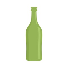 Glass bottle icon flat isolated vector