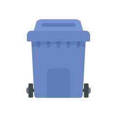 Plastic garbage box icon flat isolated vector