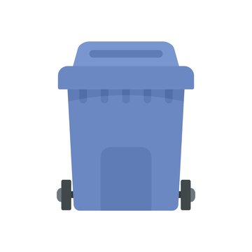 Plastic garbage box icon flat isolated vector