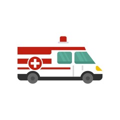 Ambulance icon flat isolated vector