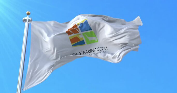 Arica y Parinacota Flag, Chile. Loop
