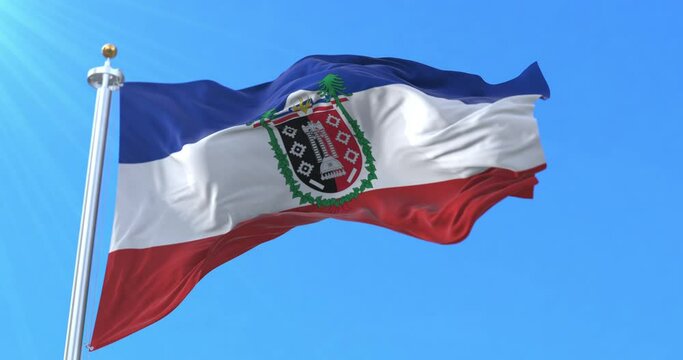 Araucania Region Flag, Chile. Loop