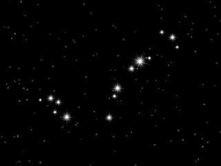 The constellation in Scorpio is a constellation with an arrangement of stars shaped like a scorpion. Illustration created from a tablet in the concept of 12 zodiac signs.