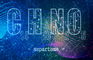 Fototapeta premium Formula of aspartame. Concept of medicine and pharmacy