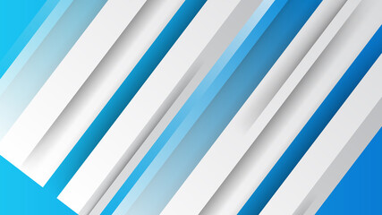 Obraz premium Modern blue white abstract background for business presentation. Professional geometrical and blue with white stripes background. Illustration vector design
