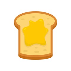 Jam toast icon flat isolated vector