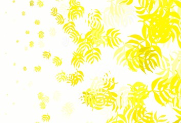 Light Yellow vector natural background with leaves.