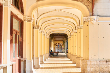 The arch of Hallway of Casino from Baile Herculane Romania