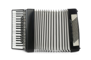 Piano accordion isolated on white. Musical instrument