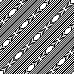 Design seamless monochrome stripy pattern - 444550098