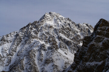 Caucasus, Ossetia. Kurtat gorge. Summit Syrkhubarzond from the south.