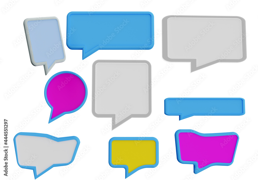 Poster cloud for text. vector set of speech bubble stickers. empty bubbles of speech. quotes frames, quotes