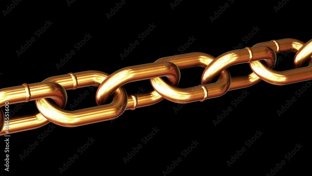 Aufkleber realistic looping 3d animation of the golden chain rendered in uhd with alpha matte