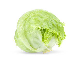 Green Iceberg lettuce on White - obrazy, fototapety, plakaty