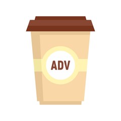 Adv coffee cup icon flat isolated vector