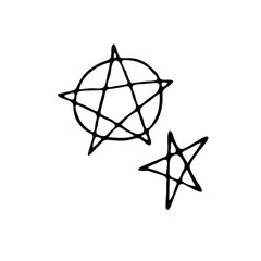 Doodle element for magic, Halloween. Hand-drawn image for various designs. magic stars