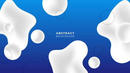 Blue white abstract fluid background with milk shape pattern. Colorful geometric background design. Blue fluid shapes composition with trendy gradients. Liquid abstract background. Blue white fluid