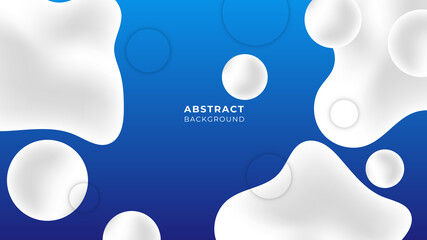 Blue white abstract fluid background with milk shape pattern. Colorful geometric background design. Blue fluid shapes composition with trendy gradients. Liquid abstract background. Blue white fluid