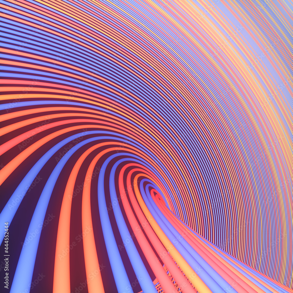 Aufkleber Background of twisted multi-colored lines. Design element. 3d rendering digital illustration