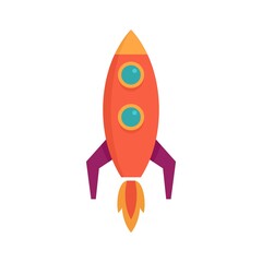 Startup rocket icon flat isolated vector