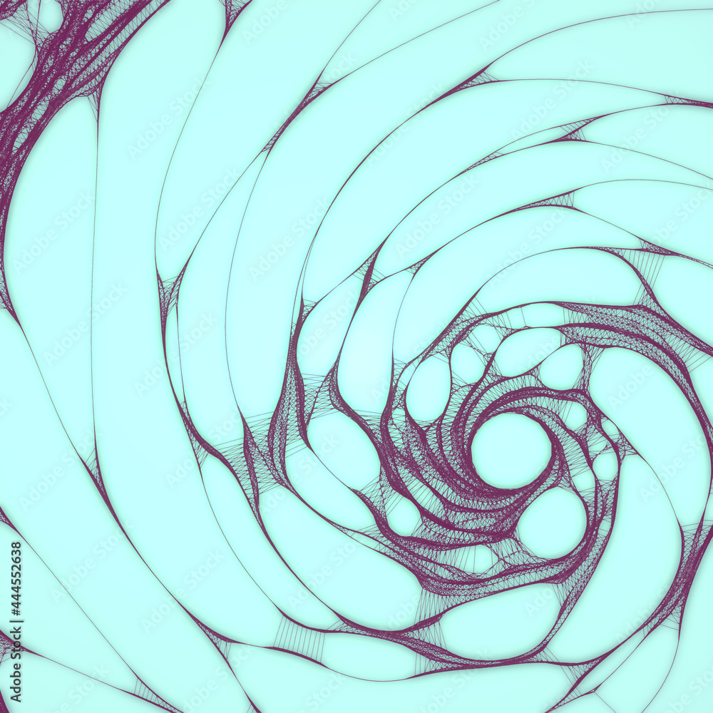 Poster organic futuristic spiral shape. futuristic digital network concept. 3d rendering digital illustrati