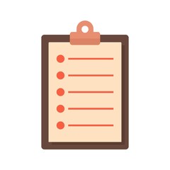 Paper clipboard icon flat isolated vector