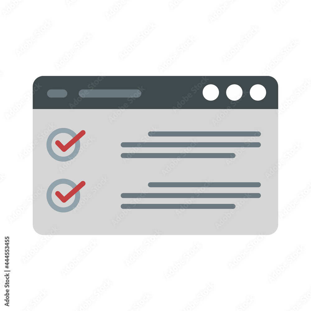 Poster web checklist icon flat isolated vector