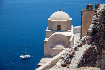 The city of Oia on the island of Fira, Santorini, Greece. Views of the city of Oia.